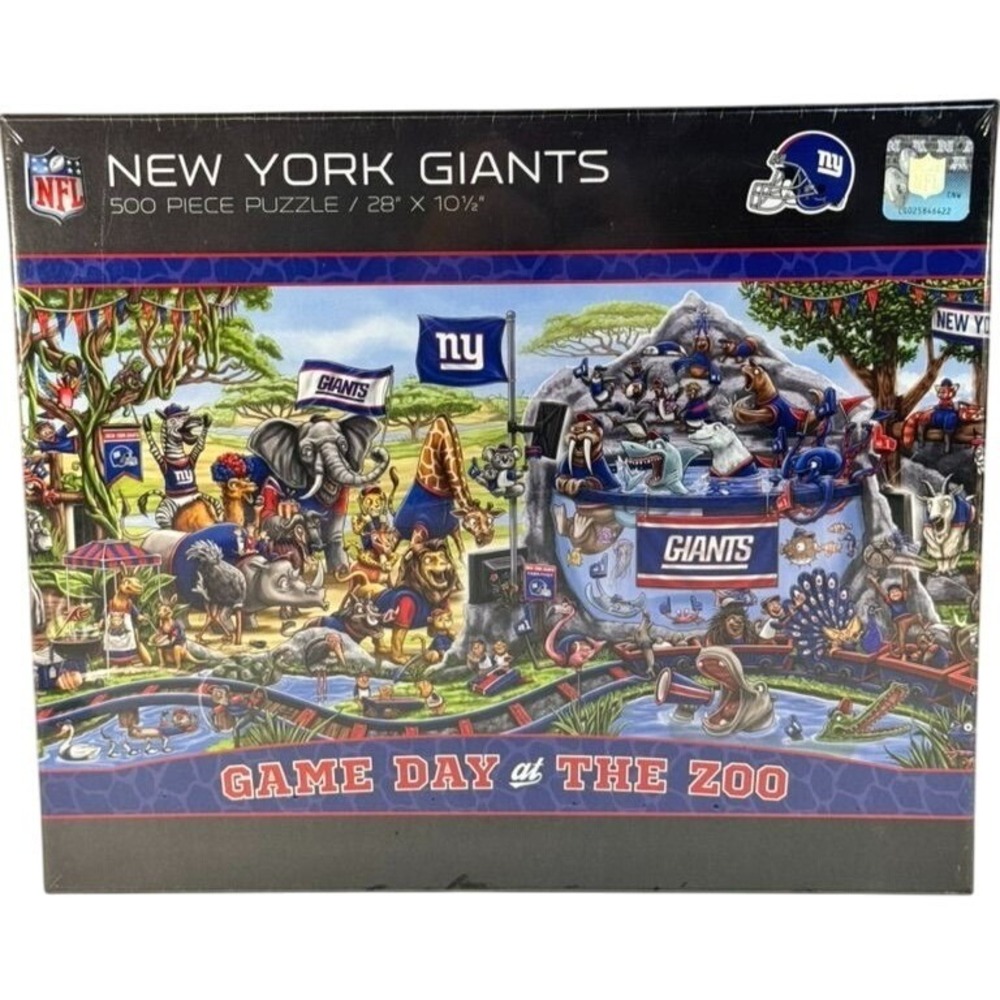 NFL New York Giants 500 Piece Puzzle‎ Game Day at The Zoo 28"x10.5" New Sealed